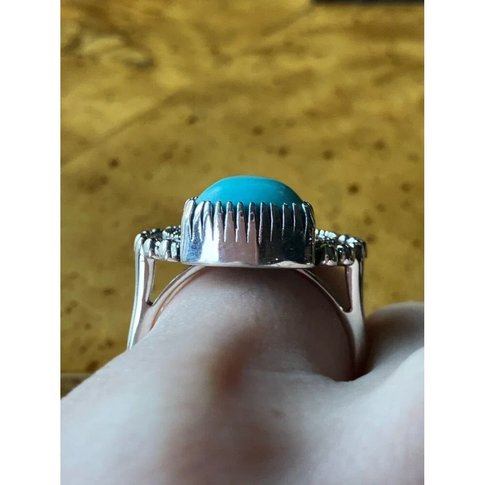 Royston Turquoise Sterling Silver Ring Size 8